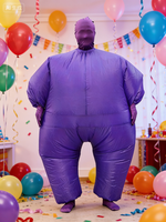 Costume gonflable pour adulte en forme de poisson blanc violet, convient aux personnes de 1,5 à 2 m. Idéal pour Noël, le cosplay, les fêtes, les spectacles sur scène et les bals masqués