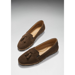 Espadrilles à franges pour femmes, daim marron - Product Image 1