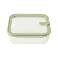 Boîte à lunch bento en verre borosilicate, compatible micro-ondes, avec couvercle en silicone détachable et empilable, écologique, résistante au froid et à la chaleur