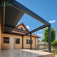 Hochwertige Aluminium-Pergola mit Einziehbarem Sonnendach und Neigbaren Lamellen für Außenterrasse und Garten