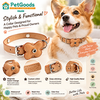 Collier pour chien en cuir souple avec boucle magnétique, breloque papillon, surpiqûres profondes, anneau en D métallique, pour chat et chiot, vente en gros