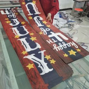 Custom Cheering Event Festival Use 4Th July American Independence Day Hanging Portable ABS Material Polyester <b>Flags</b> for Home - Product Image 2