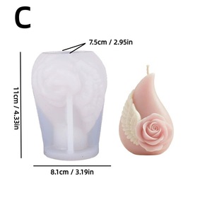 Rosebud Silicone Mold For DIY Candles Soap Making Valentine'S Day Decor Irregular Shape Transparent White - Product Image 5