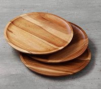 Assiette de service en bois personnalisée pour repas, restaurant, hôtel, snack, Offre Spéciale assiette ronde en bois d'acacia