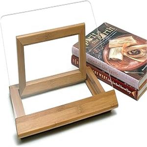 מתלה מתכונים בסיס במבוק אופנה מתקפל אקריליק מחזיק ספר שקוף מחזיק מתכונים אקרילי למגזין מתכונים לספר - Product Image 2