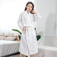 Batas de Spa de Hotel de 5 Estrellas para Mujer, Lujosas, 100% Algodón, Textura de Gofre, Logotipo Personalizado, Bata de Baño de Secado Rápido, Proveedor Mayorista