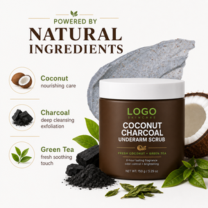 Gommage Naturel Premium Élimine le Teint Terne Lisse la Peau Élimine les Odeurs Soin au Charbon de Coco Sans Sensibilité Gommage Aisselles au Coco - Product Image 2