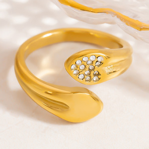 <b>Open</b> <b>Ring</b> Animal Shape 18K Gold Color Cubic Zirconia Inlay Unisex Jewelry Gift - Product Image 3