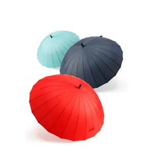 Promotie Of Verkoop Regen Paraplu Winddicht Waterdicht 24K Parasols Rechte Paraplu Custom Oem 23 Inch Golf Paraplu Voor Volwassenen