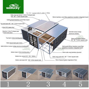บ้านสำเร็จรูปสมัยใหม่ โครงสร้างเหล็กแบบโมดูลาร์ พับเก็บได้ เคลื่อนย้ายได้ กันน้ำ ขนาดเล็ก สำหรับขาย - Product Image 6