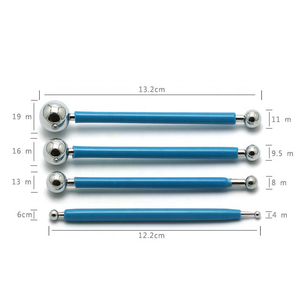 4 pièces outils de cuisson de gâteau en acier inoxydable 8 outils de Fondant de stylo de tête pour la décoration de gâteau outil de modélisation Fondant Cookie - Product Image 3