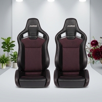 Asientos Deportivos Universales de Cuero PVC JBR1039RM en Negro, Rojo y Azul para Autos de Carreras
