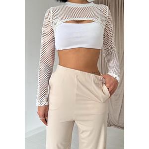 กางเกงสตรีสีเบจเอวยางยืดระบายอากาศได้ดีมี3XL ไซส์ XS M L XL สำหรับฤดูร้อน - Product Image 2