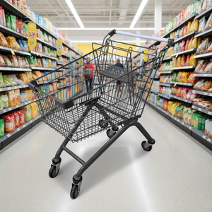 Europese stijl <span class=keywords><strong>100L</strong></span> metalen draad winkelwagentje |   Hoge kwaliteit supermarktkar voor supermarkten - Product Image 6