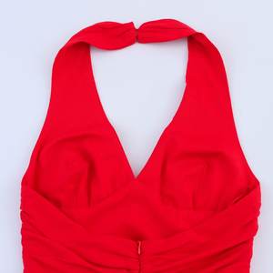 Vestido de noche con espalda descubierta y Halter elegante estilo celebridad primavera 2025 para mujer - Product Image 5