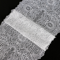 Ruban de bordure en dentelle extensible tricoté en blanc large personnalisé au mètre