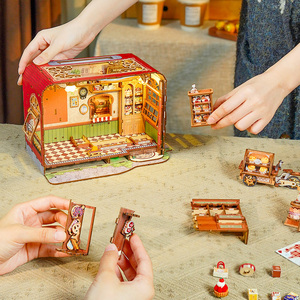 Tonecheer Promotion : Maison de poupée miniature en bois 3D à construire soi-même, thème boulangerie, avec insert photo, pour modélisme et cadeaux - Product Image 4