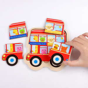 Puzzle in legno <span class=keywords><strong>Montessori</strong></span> animale 3D del fumetto educativo personalizzato per i più piccoli - Product Image 4