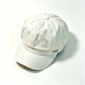 Wholesale Unisex Cotton Canvas Newsboy Cap Vintage Octagonal <b>Beret</b> ACE Metal Logo Soft Short Brim Daily Casual Gatsby Hat Custom - Product Image 4