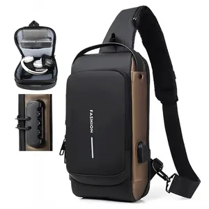 Moda impermeável mensageiro saco USB Anti roubo Crossbody saco motocicleta saco