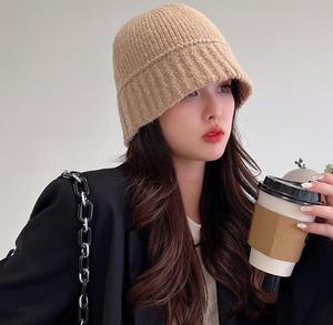 Sombrero de invierno de moda para mujer, Cubo de lana tejido, sombrero cálido, pescador de lana, gorra de cubo de punto para exteriores - Product Image 5