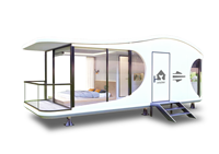Hôtel capsule spatiale de luxe en structure acier modulaire, étanche, style moderne, 2 chambres, maison familiale miniature, utilisation extérieure