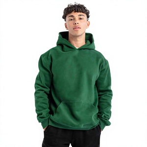 Sweat à capuche personnalisé pour homme, vert forêt, en molleton de coton premium, coupe oversize avec poche kangourou, style streetwear décontracté - Product Image 2