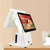 15.6 pouces double écran tout en un système Pos caisse enregistreuse POS bornes de la machine imprimante intégrée Scanner pour restaurant de détail