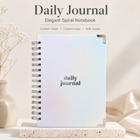 Carnet A6 à spirale avec logo personnalisé, couverture rigide, 100 feuilles de papier premium, fermeture élastique, marque-page en ruban, cadeau d'affaires en gros