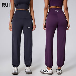 RUIQUWIN Pantalon de yoga taille haute personnalisé pour femmes Vente en gros Pantalon de sport décontracté et ample extensible Leggings de course et de fitness - Product Image 1