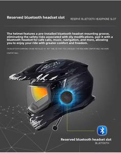 ユニセックスデュアルバイザーフルフェイスヘルメットオールシーズンABSロングオフロードモーターサイクル新しい状態 - Product Image 2