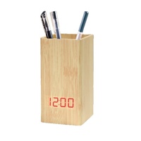 Réveil numérique électronique LED avec thermomètre et porte-stylo en cuir PVC – Design moderne et simple pour la rentrée scolaire – Fourniture en gros pour étudiants