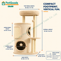 Árbol para Gatos Moderno de Varios Niveles con 2 Casetas de Peluche, Postes Rascadores de Sisal, Perchas y Pelotas Colgantes para Gatos de Interior
