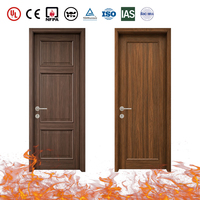 Porte coupe-feu en bois massif CE, résistance au feu 20 à 60 minutes, pour bureaux et immeubles d'appartements, avec poignée ignifugée