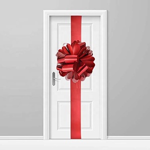 Grand nœud décoratif géant <span class=keywords><strong>rouge</strong></span> et or de 23 à 30 pouces en <span class=keywords><strong>ruban</strong></span> PP pour <span class=keywords><strong>voiture</strong></span>, <span class=keywords><strong>cadeau</strong></span>, porte, anniversaire, maison - Product Image 1