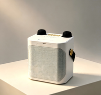 Haut-parleur Bluetooth 5.3 portable avec double microphone tactile, 2000 mAh, pour karaoké, avec entrée TF, USB et AUX, idéal pour les soirées