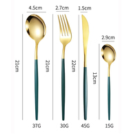Ensemble de couverts en acier inoxydable doré, 20 pièces, finition miroir, fourchette, couteau, cuillère, 16/24 pièces avec boîte cadeau en marbre pour cadeau de mariage