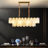 Lampes suspendues en verre soufflé à la main en forme de brume de nuage moderne, cadre en cuivre massif, lampe suspendue pour salon, hôtel, villa, décoration
