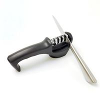 Aiguiseur de couteaux et de ciseaux de cuisine à 4 emplacements, aiguiseur à 4 étapes, outil d'affûtage manuel professionnel pour couteaux et ciseaux en acier
