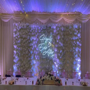 Özel led düğün zemin aydınlatma led neon burcu işık mutlu birlikte tezahürat mutlu sonsuza kadar aşk için neon burcu duvar