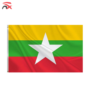 Ensemble de drapeaux du Myanmar en gros, drapeau national pour les fans de football, drapeau à <span class=keywords><strong>main</strong></span>, casquette de baseball, collier, drapeau de table, sac à dessin, bracelet pour la promotion - Product Image 2