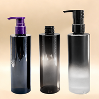 Bouteille de shampoing 250 ml en PET avec pompe à pression, sac de protection, pour cosmétiques personnalisés OEM Chine, gel douche, sérum de soin rayé, en plastique