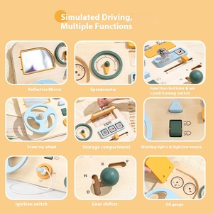 Caja Ocupada <span class=keywords><strong>de</strong></span> <span class=keywords><strong>Madera</strong></span> Inspirada en Montessori, Juguete Educativo <span class=keywords><strong>para</strong></span> Bebé, Mejora las Habilidades Motoras Finas, Volante <span class=keywords><strong>de</strong></span> Coche <span class=keywords><strong>para</strong></span> 1-3 Años <span class=keywords><strong>de</strong></span> Edad - Product Image 4