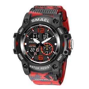 Montre numérique pour homme SMAEL 8007MC camouflage, fond en acier inoxydable, étanche 5ATM, logo personnalisé, montres de sport pour homme - Product Image 1