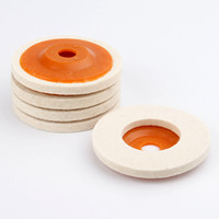 Disque de feutre de laine pure de haute épaisseur pour meuleuse d'angle 100mm roue de polissage à dos en plastique OEM pris en charge dureté moyenne grain fin