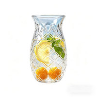 Verre à boire en verre borosilicate en forme d'ananas, design moderne, compatible micro-ondes et lave-vaisselle, unisexe, pour jus glacé, cocktails et boissons pétillantes