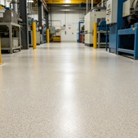 Peinture époxy auto-nivelante effet marbre pour sols industriels, rénovation de sols d'usine, peinture époxy à sable coloré haute dureté
