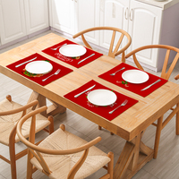 Set de table de Noël floral, set de table pour la décoration de la table à manger, set de table en lin résistant à la chaleur, Adornos De Navidad
