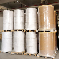 Film BOPP adhésif acrylique brillant blanc imperméable et durable, rouleau jumbo simple face