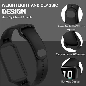 Correas Deportivas de Silicona Resistentes para Xiaomi Band <span class=keywords><strong>9</strong></span> Active con Funda para <span class=keywords><strong>Redmi</strong></span> Band 3, Pulsera Inteligente - Product Image 2